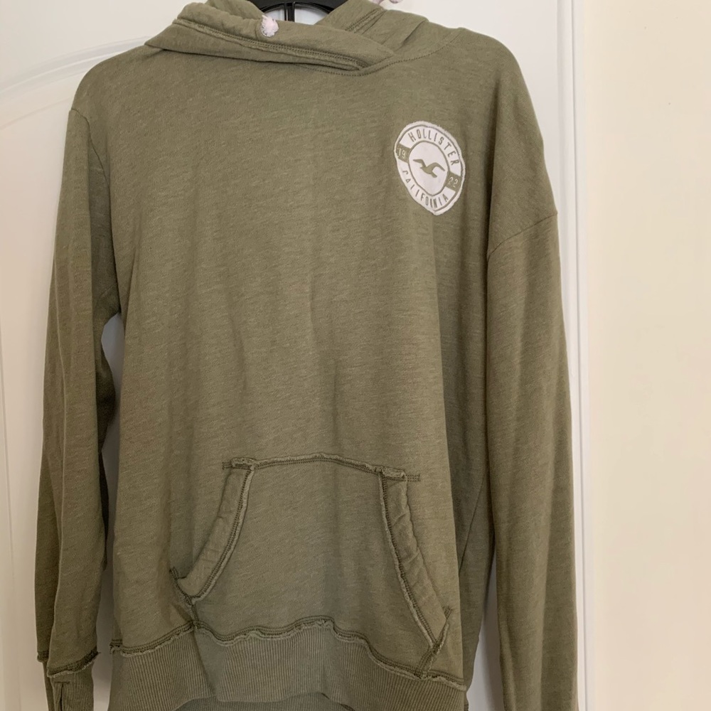 hollister army green hoodie